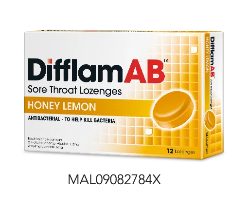 DifflamAB Sore Throat Lozenges - Honey Lemon Flavour