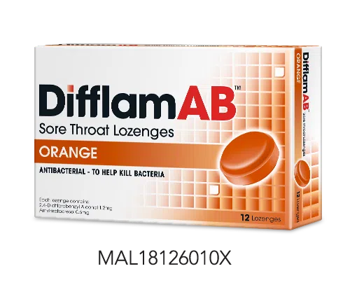 DifflamAB Sore Throat Lozenges - Orange Flavour